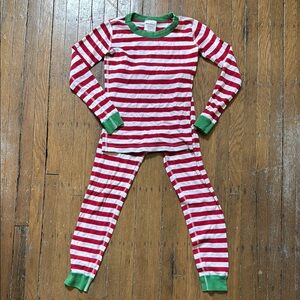 Hanna Andersson Striped Red and Green Kids Pajamas